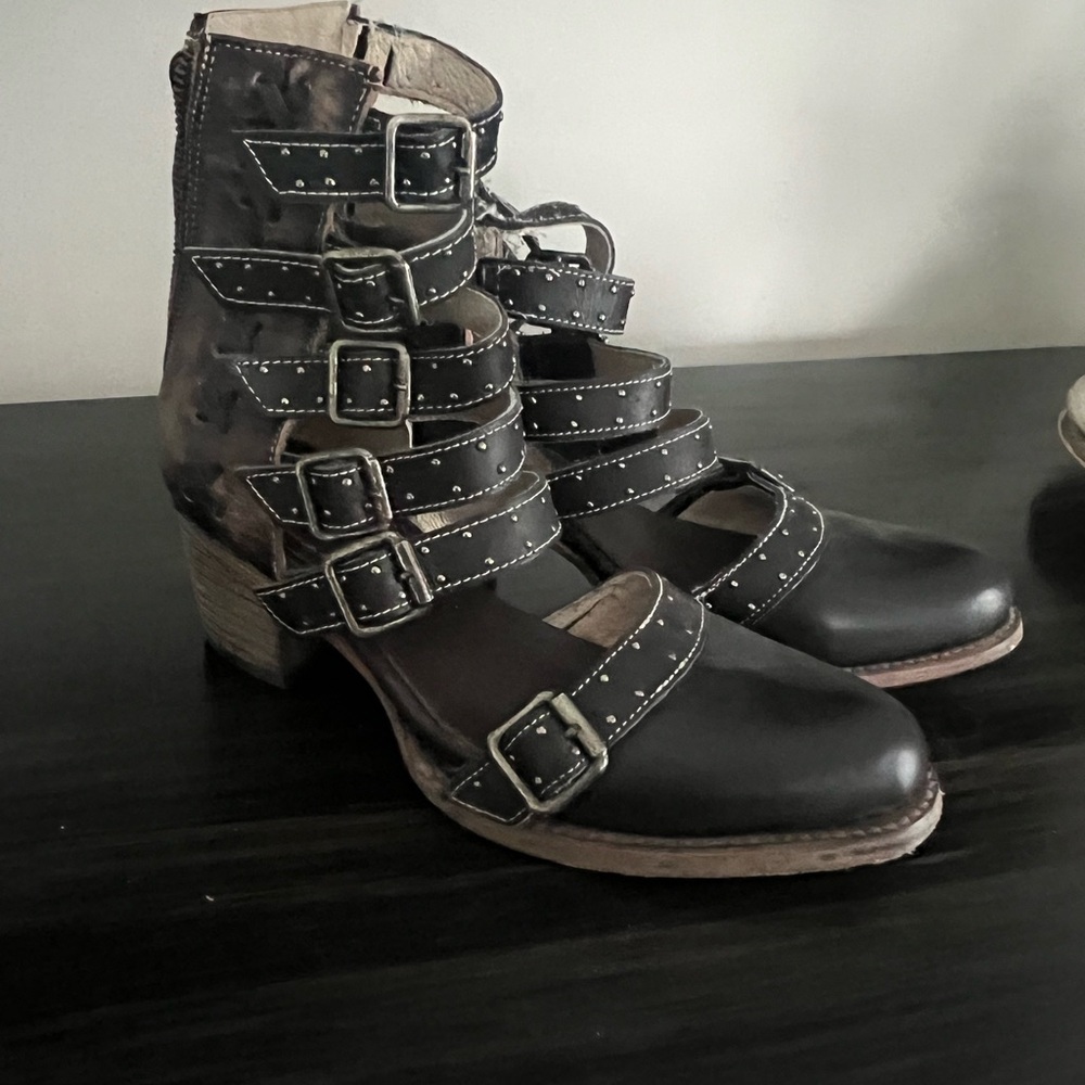 Freebird by Steven Black Multi-Buckle Ankle Boots